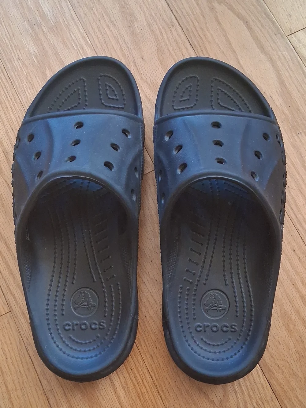 CROCS Baya II Black Slide Sandals with Vent Holes, Men's Size 10/Women's Size 12